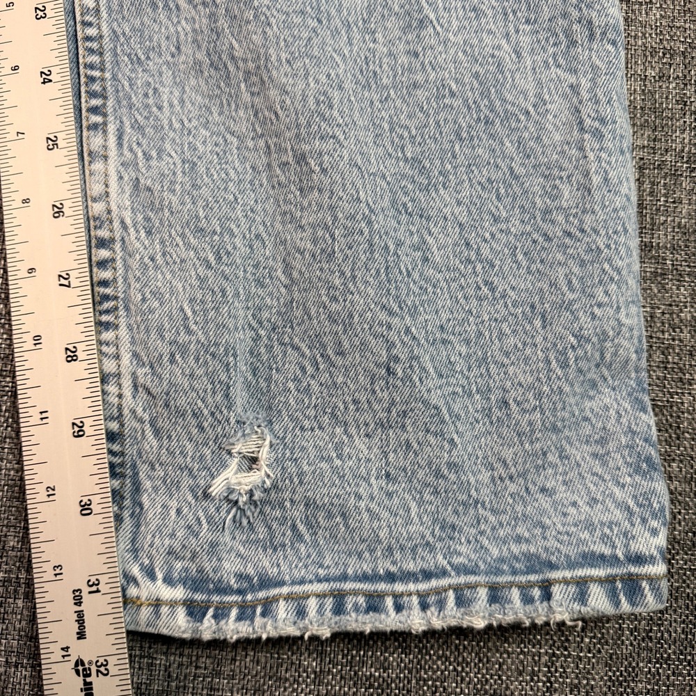 Abercrombie & Fitch 90s Straight Jeans Women 34/18 Light Wash Distressed - Picture 9 of 14